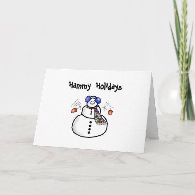 Festividades "Holidays Hammy" Cartão de Saudação de Natal (Frente)