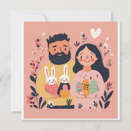 Festividades Ilustração de Casal Fofo para Cartão de Férias de