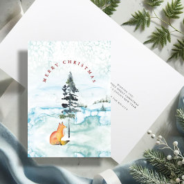 Festividades Ilustração de Raposa em Aquarela Fofa para Cartão 