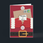 Festividades Impertinente ou agradável - cartão de Natal do<br><div class="desc">Um terno muito tradicional do papai noel é caracterizado neste cartão com uma letra endereçada com uma leitura da etiqueta simplesmente "impertinente ou agradável?" O verso dentro do cartão lê-o "sabe se você foi mau ou bom… oh, melhor sorte no próximo ano!" O texto é um modelo assim que está...</div>