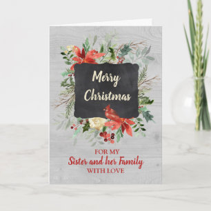 Festividades Irmã e sua família Feliz Cartão de Natal