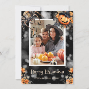 Festividades Jack-O-Lanternas Aranhas Usava Cartão de Halloween