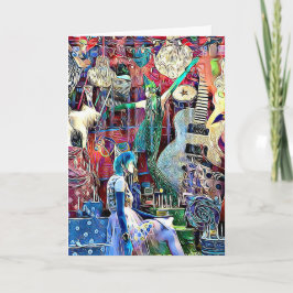 Festividades Janela Comprando no Cartão de Natal NYC