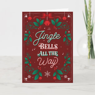 Festividades Jingle Bells Em Todo O Caminho Cartão De Saudação
