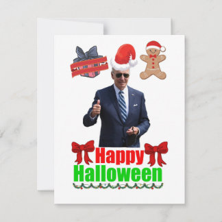 Festividades Joe Biden Happy Halloween Cartão de Natal