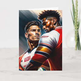 Festividades Jogadores de Rugby - Cartão de Saudação de Rugby