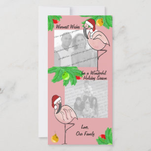 Festividades Jolly Flamingos/ Cartão de saudação fotográfico