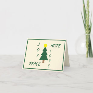 Festividades Joy Hope Peace Love Dobrou o Cartão de Férias