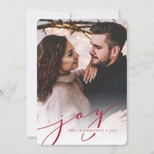 Festividades Joy Script   Cartão com fotos de Natal