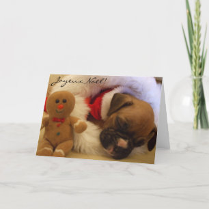 Festividades Joyeux Noël Boxer de Natal Cartão