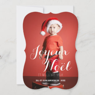 Festividades Joyeux Noël Cartão com fotos de Férias Francês