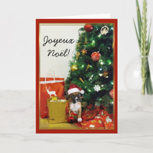 Festividades Joyeux Noël Cartão de Boxer de Natal
