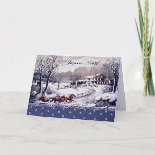 Festividades Joyeux Noël. Cartão de Natal em francês