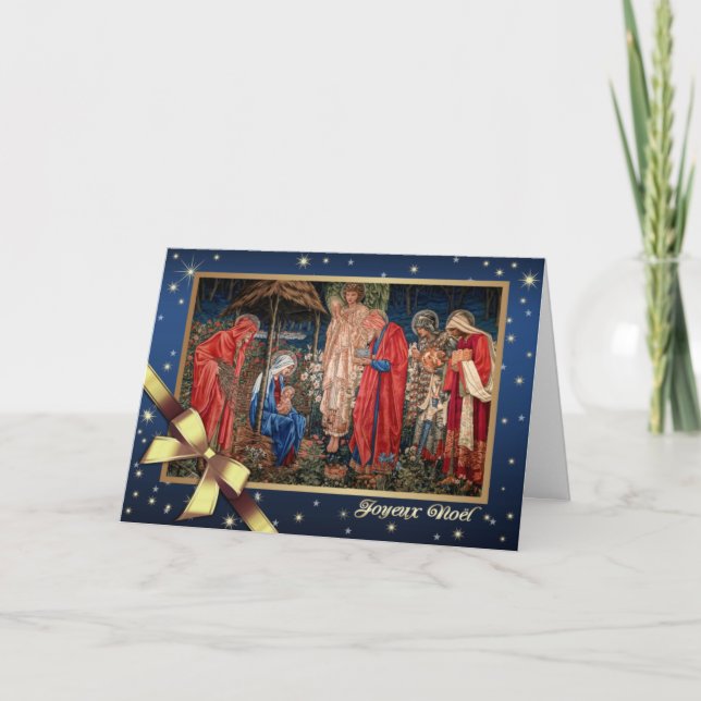 Festividades Joyeux Noël. Cartão de Natal em francês (Frente)