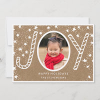 Joyful Candy Cane | Cartão de Férias Rustic Kraft