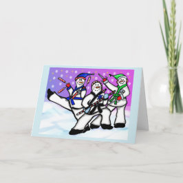 Festividades Karate Snowmen com Cartão de Armas