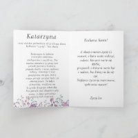 Kasia Personalizada Cartão de dia de nome polonês