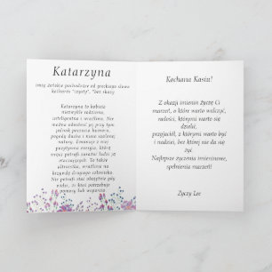 Festividades Kasia Personalizada Cartão de dia de nome polonês