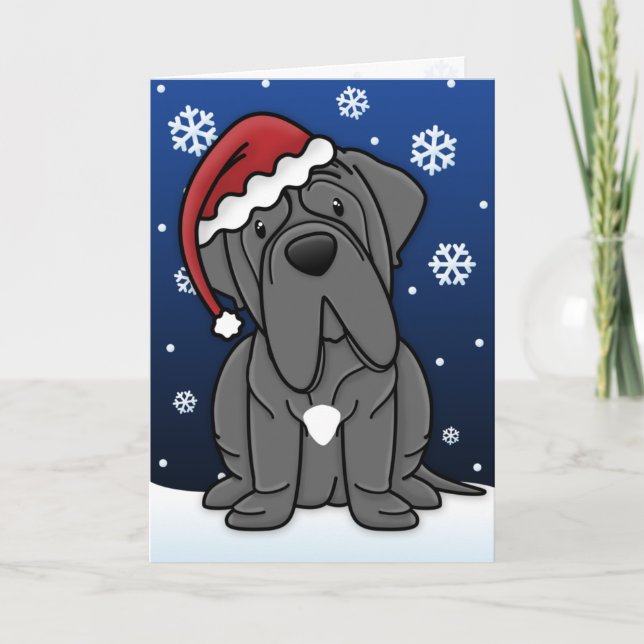 Festividades Kawaii Neapolitan Mastiff Cartão de Natal (Frente)