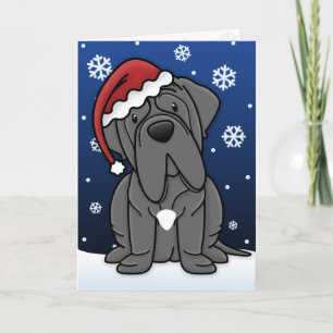 Festividades Kawaii Neapolitan Mastiff Cartão de Natal