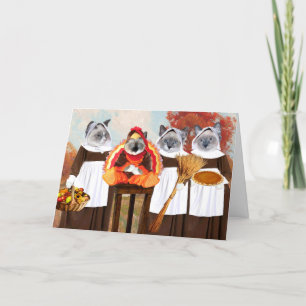 Festividades Kittens Cartão de Saudação de Ação de Graças