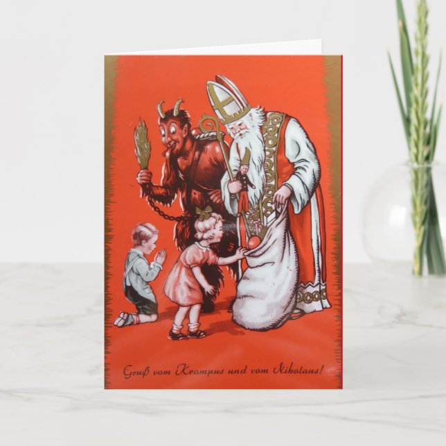 Festividades Krampus e cartão de São Nicolau (Frente)
