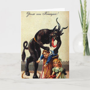Festividades Krampus Kids no Cartão de Saudação de Natal de Fer