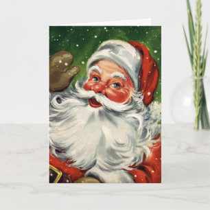 Festividades KRW Vintage Santa Claus Cartão de Natal