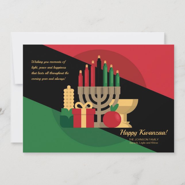 Festividades Kwanzaa Candles - Cartão de Saudação (Frente)