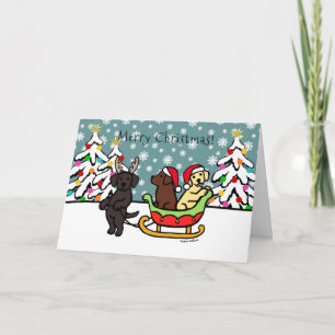 Festividades Labrador Puppies e Cartão de Natal de Leigh