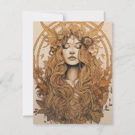 Festividades Lammas Harvest - Cartão de Férias Pagan Retro Nórd