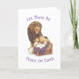 Festividades Leão, Lamb e Bebê Cartão de Natal de Jesus