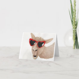 Festividades Lhamas em Shades: Cartão Saudável de Fevereiro 4"x