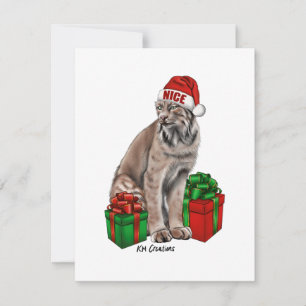 Festividades Lince-do-canadá - cartão de Natal