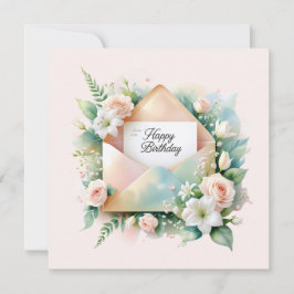 Festividades Lindas flores & Feliz aniversário. cartão de sauda