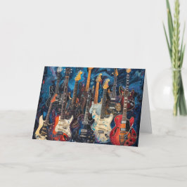 Festividades Lindo Cartão de Aniversário de Guitarras Elétricas