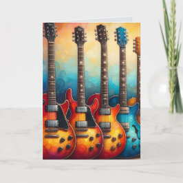 Festividades Lindo Cartão de Aniversário de Guitarras Elétricas