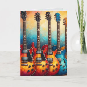 Festividades Lindo Cartão de Aniversário de Guitarras Elétricas