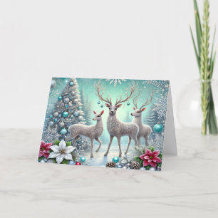 Festividades Lindo cartão de Natal com cervo branco