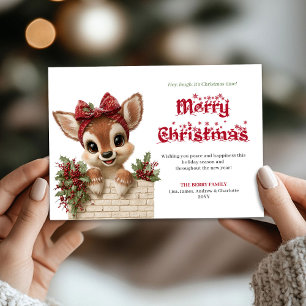 Festividades Lindo cartão de Natal com pintura em aquarela de u