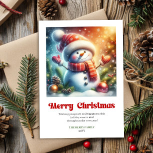 Festividades Lindo cartão digital de Natal em aquarela de bonec