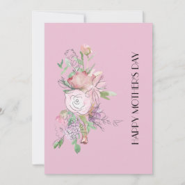 Festividades Lindo Cartão do Dia das Mães com Flor de Aquarela