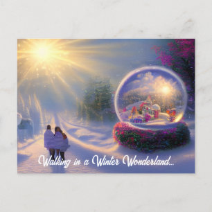 Festividades Lindo cartão postal de fantasia de neve de Natal