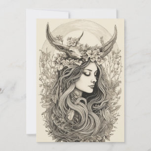 Festividades Litha Radiance - Cartão de Férias Pagan Retro Nórd
