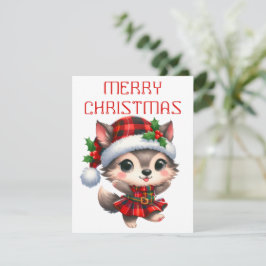 Festividades Lobo Filhote Dançante - Cartão de Natal