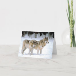 FESTIVIDADES LOBOS NA NEVE CARTÃO DE FÉRIAS