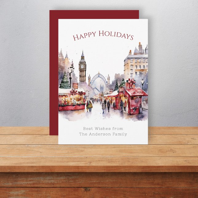 Festividades Londres no cartão de natação de natal (Criador carregado)