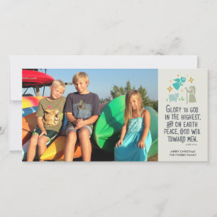 Festividades Luke 2:14 Cartão de Natal Religioso
