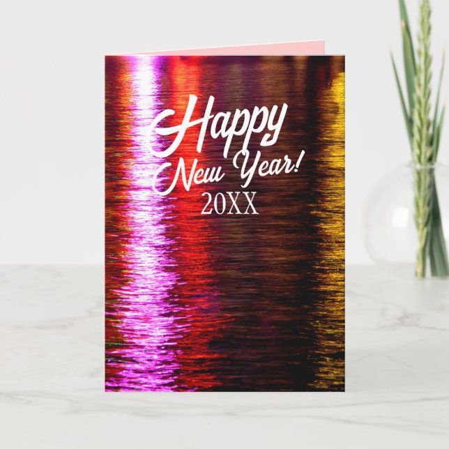 Festividades Luzes Coloridas Reflexos Cartão de Desejos Persona (Frente)