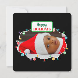 Festividades Luzes de Natal (adicione sua própria foto) cartão 